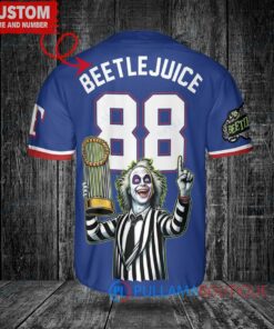 Texas Rangers Beetlejuice Halloween World Series Trophy Baseball Jersey