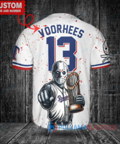 Texas Rangers Jason Voorhees Halloween World Series Trophy Baseball Jersey White