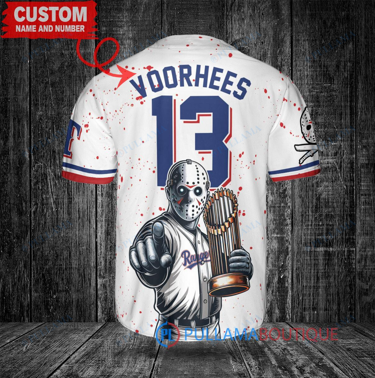 New York Mets x Freddy Krueger A Nightmare on Elm Street Halloween with World Series Trophy Custom Baseball Jersey Graphite City Connect