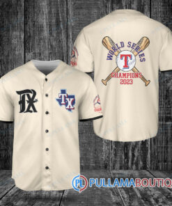 Texas Rangers World Series Champions 2023 Baseball Jersey Cream