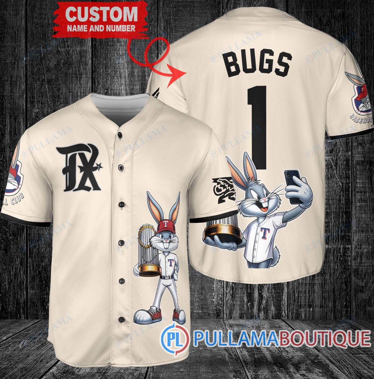 Chicago White Sox x Bugs Bunny with Trophy Baseball Jersey Black