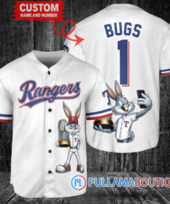 Texas Rangers x Bugs Bunny with Trophy Baseball Jersey White