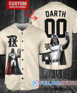 Texas Rangers x Darth Vader Star Wars with Trophy Baseball Jersey Cream