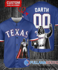 Texas Rangers x Darth Vader Star Wars with Trophy Baseball Jersey Royal