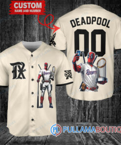 Texas Rangers x Deadpool with Trophy Baseball Jersey Cream