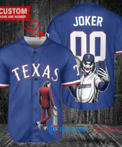 Texas Rangers x Joker DC Comics with Trophy Custom Baseball Jersey Royal