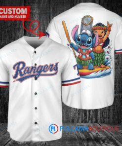 Texas Rangers x Lilo & Stitch with Trophy Baseball Jersey White