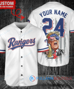 Texas Rangers x Limited Edition with World Series Trophy Custom Baseball Jersey White