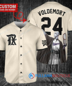 Texas Rangers x Lord Voldemort Harry Potter with Trophy Custom Baseball Jersey Cream