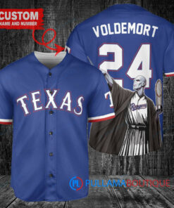 Texas Rangers x Lord Voldemort Harry Potter with Trophy Custom Baseball Jersey Royal