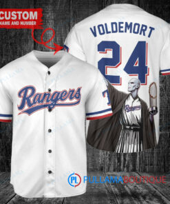 Texas Rangers x Lord Voldemort Harry Potter with Trophy Custom Baseball Jersey White