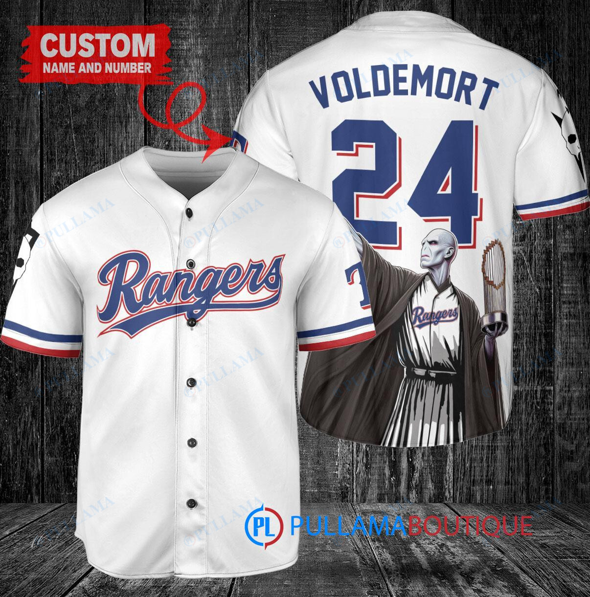 Chicago White Sox x Lord Voldemort Harry Potter with Trophy Custom Baseball Jersey White Stripe