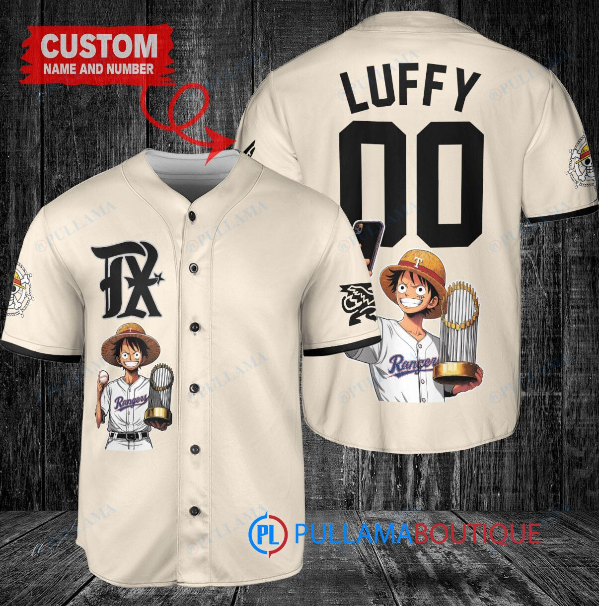 Baltimore Orioles x Luffy One Piece with Trophy Custom Baseball Jersey Orange