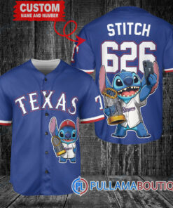 Texas Rangers x Stitch with Trophy Baseball Jersey Royal