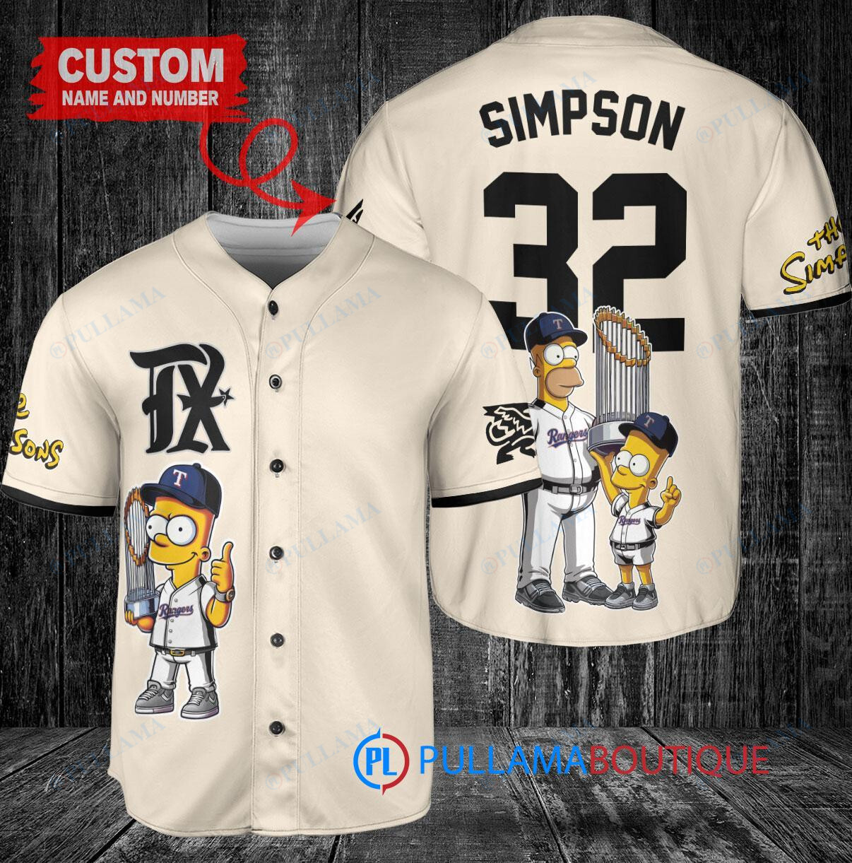 St. Louis Cardinals x The Simpsons Bart Simpson, Homer Simpson, Lisa Simpson with Trophy Custom Baseball Jersey Red City Connect