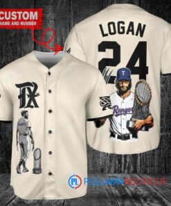 Texas Rangers x Wolverine Logan with Trophy Custom Baseball Jersey Cream