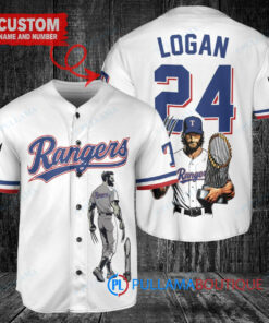 Texas Rangers x Wolverine Logan with Trophy Custom Baseball Jersey White