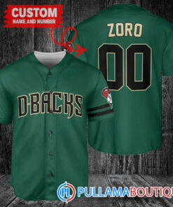 Zoro One Piece Straw Hats Arizona Diamondbacks Custom Baseball Jersey