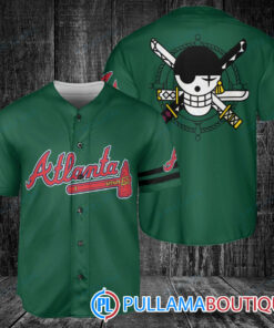 Zoro One Piece Straw Hats Atlanta Braves Baseball Jersey