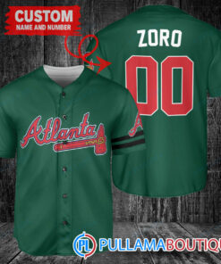 Zoro One Piece Straw Hats Atlanta Braves Custom Baseball Jersey