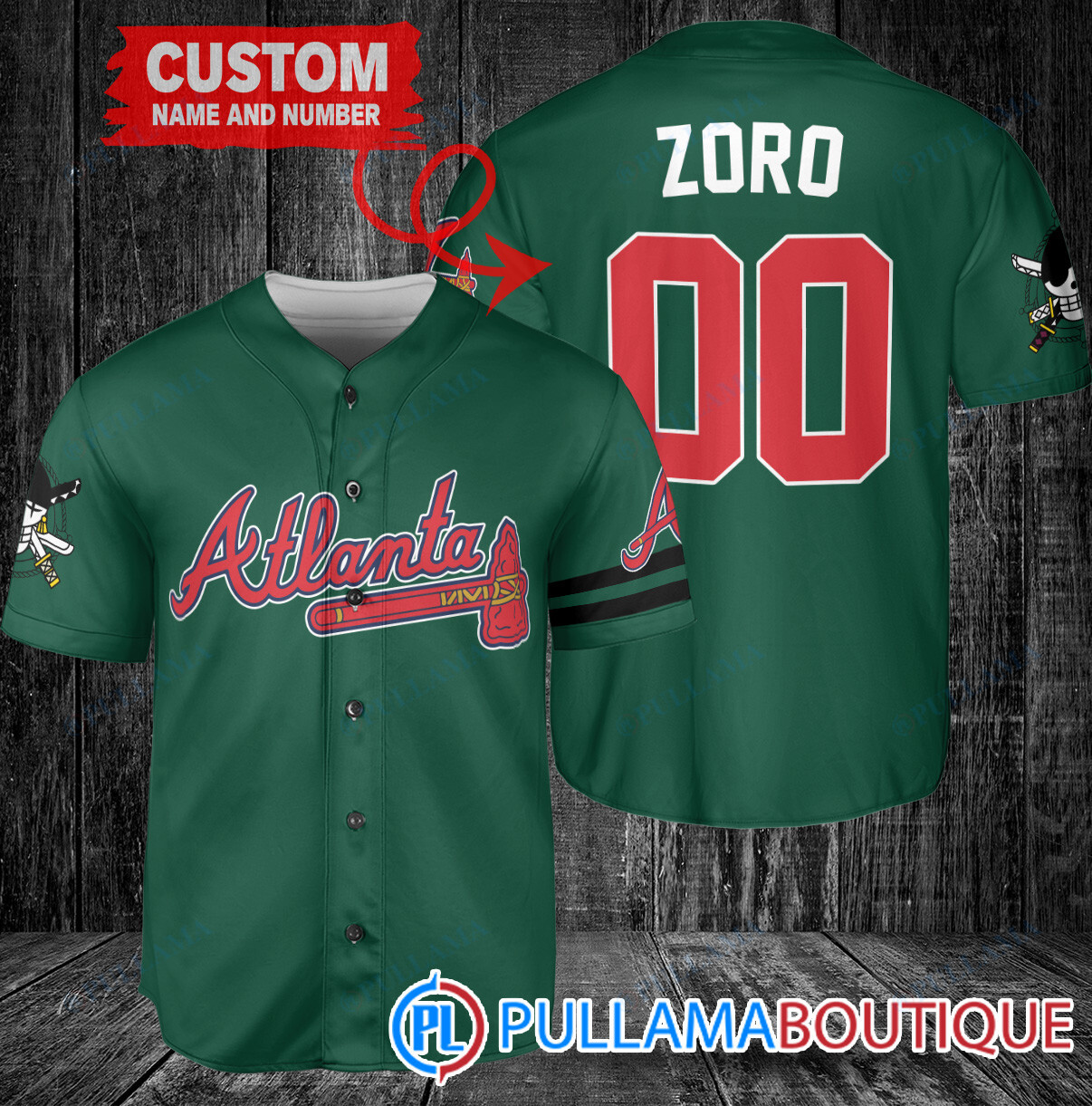 Zoro One Piece Straw Hats Oakland Athletics Custom Baseball Jersey