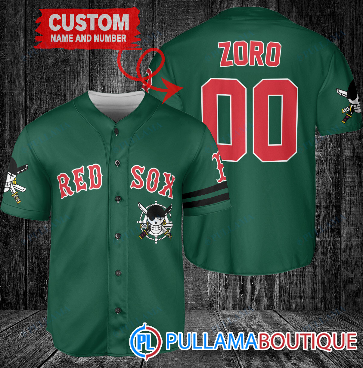 Zoro One Piece Straw Hats Atlanta Braves Custom Baseball Jersey