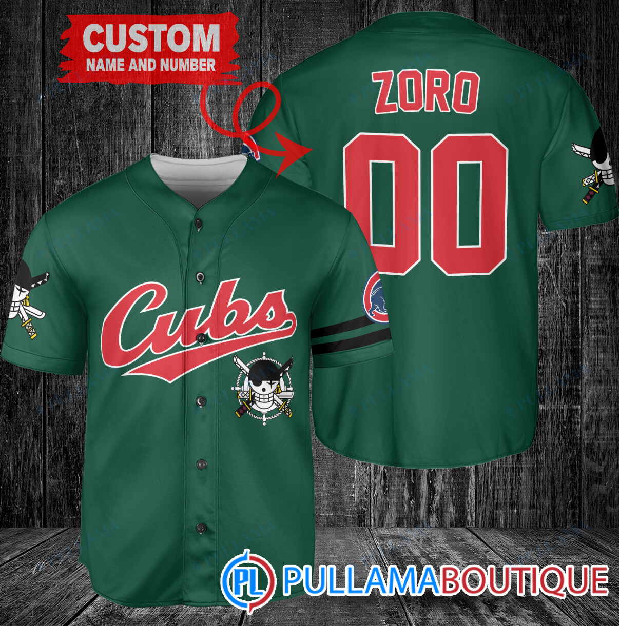 Zoro One Piece Straw Hats Boston Red Sox Custom Baseball Jersey