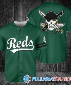 Zoro One Piece Straw Hats Cincinnati Reds Baseball Jersey