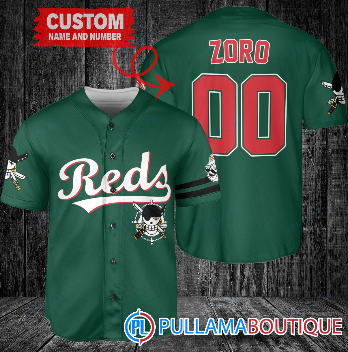 Zoro One Piece Straw Hats Atlanta Braves Custom Baseball Jersey