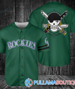 Zoro One Piece Straw Hats Colorado Rockies Baseball Jersey