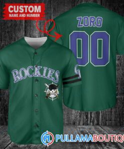 Zoro One Piece Straw Hats Colorado Rockies Custom Baseball Jersey