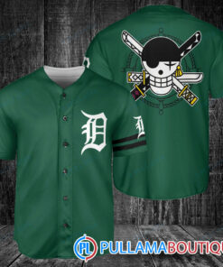 Zoro One Piece Straw Hats Detroit Tigers Baseball Jersey