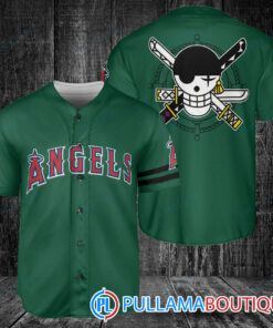 Zoro One Piece Straw Hats Los Angeles Angels Baseball Jersey