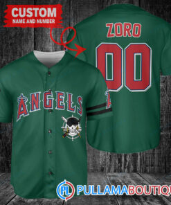 Zoro One Piece Straw Hats Los Angeles Angels Custom Baseball Jersey