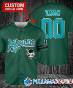 Zoro One Piece Straw Hats Miami Marlins Custom Baseball Jersey