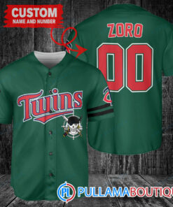 Zoro One Piece Straw Hats Minnesota Twins Custom Baseball Jersey