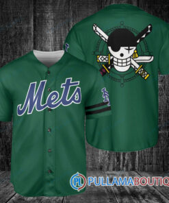 Zoro One Piece Straw Hats New York Mets Baseball Jersey