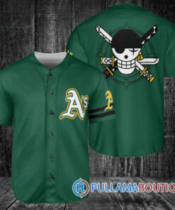 Zoro One Piece Straw Hats Oakland Athletics Baseball Jersey