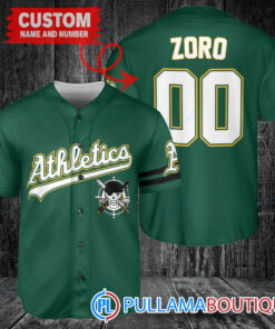 Zoro One Piece Straw Hats Oakland Athletics Custom Baseball Jersey