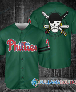 Zoro One Piece Straw Hats Philadelphia Phillies Baseball Jersey