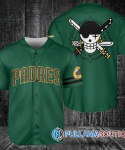 Zoro One Piece Straw Hats San Diego Padres Baseball Jersey