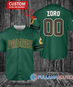 Zoro One Piece Straw Hats San Diego Padres Custom Baseball Jersey