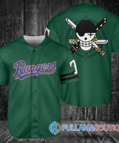 Zoro One Piece Straw Hats Texas Rangers Baseball Jersey